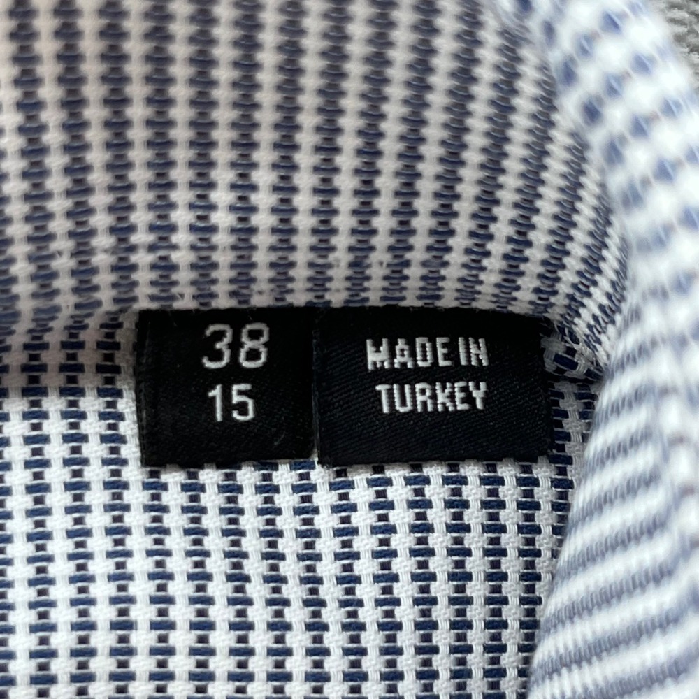 Hugo Boss Jason-A-05 Slim Fit Egyptian Cotton Dress Shirt Blue White 15 38 - Picture 3 of 9